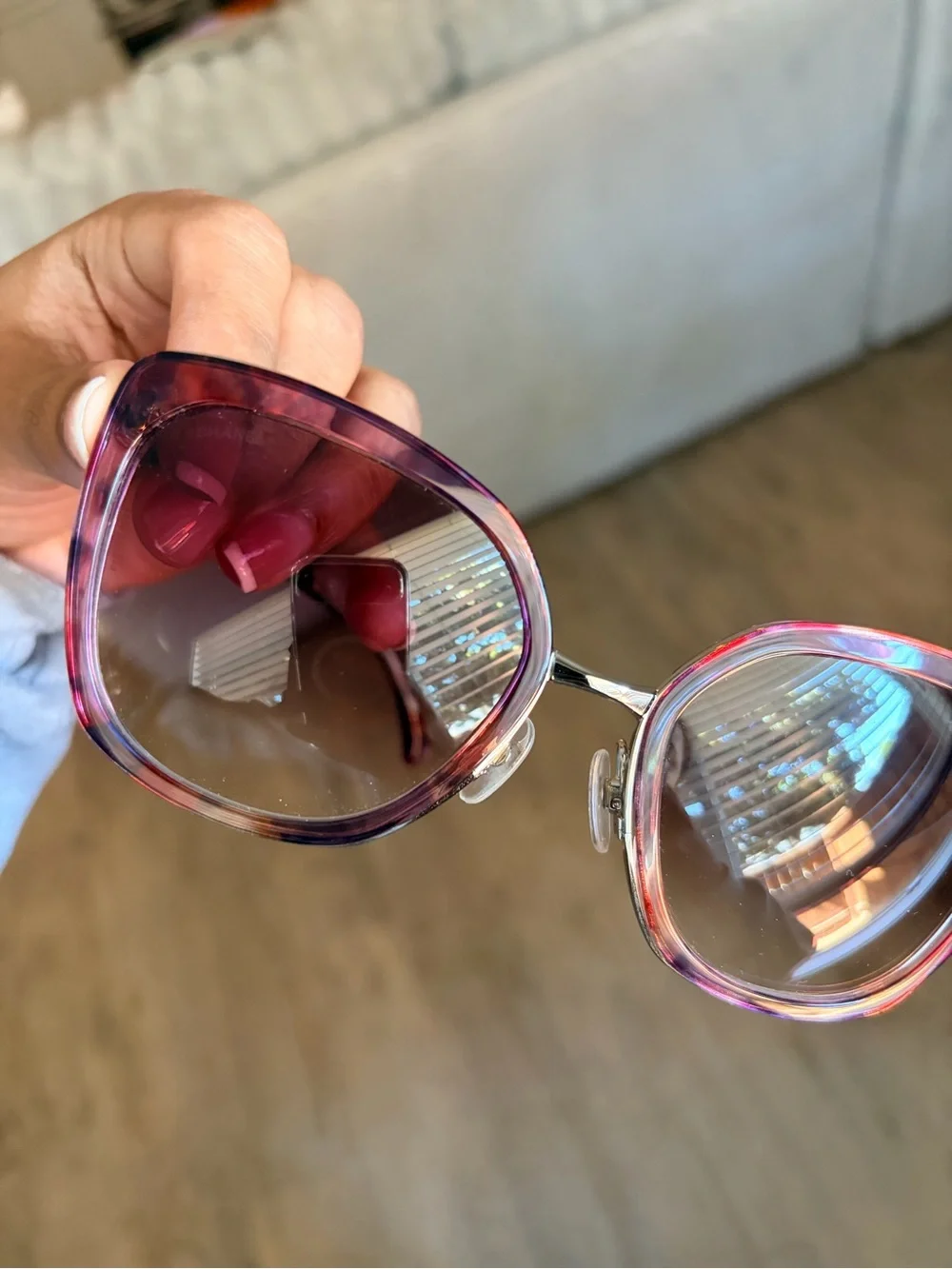 Chanel Women’s Pink Gradient Cat-Eye Sunglasses